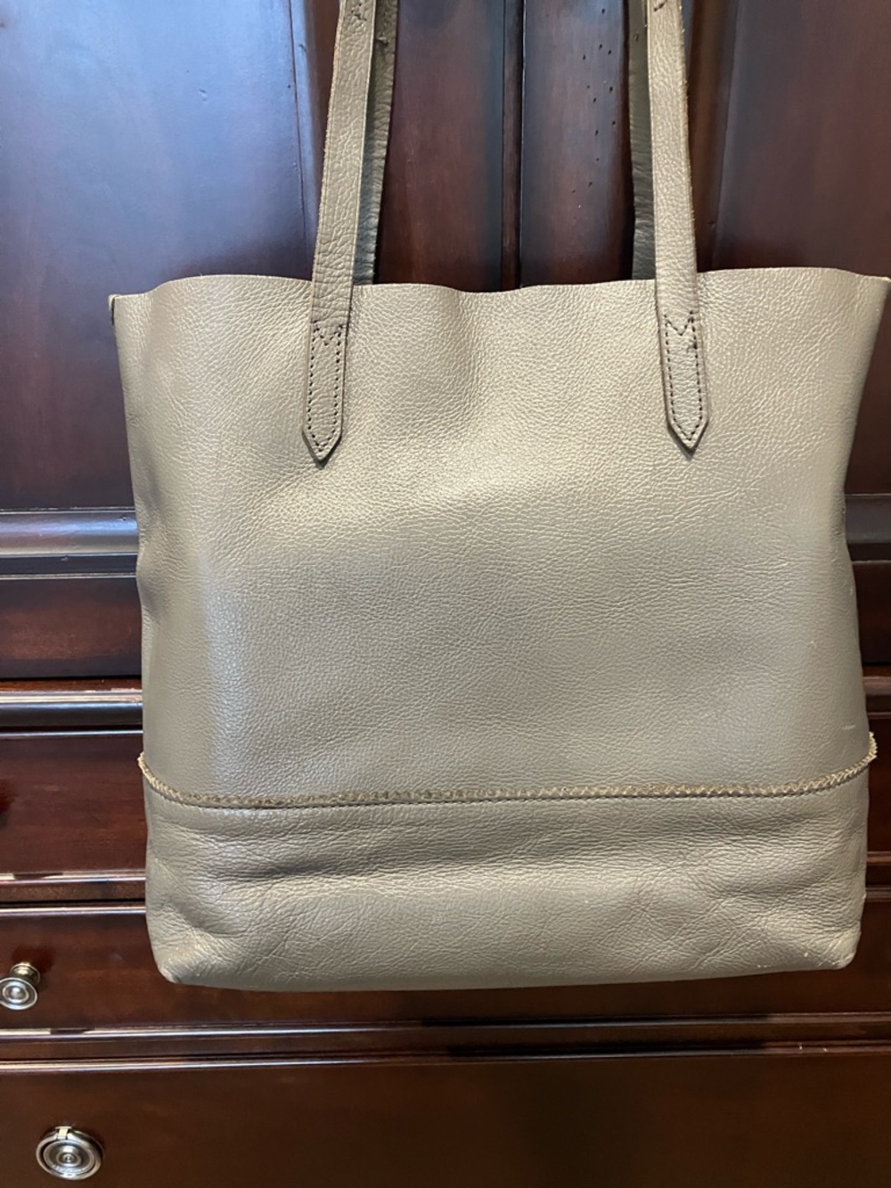 J. Crew Unlined Leather Tote Bag in Taupe